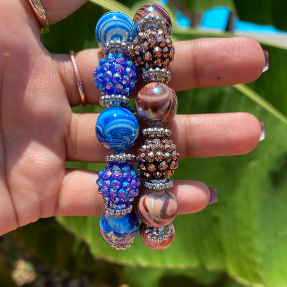 Stretchy bead bracelets
